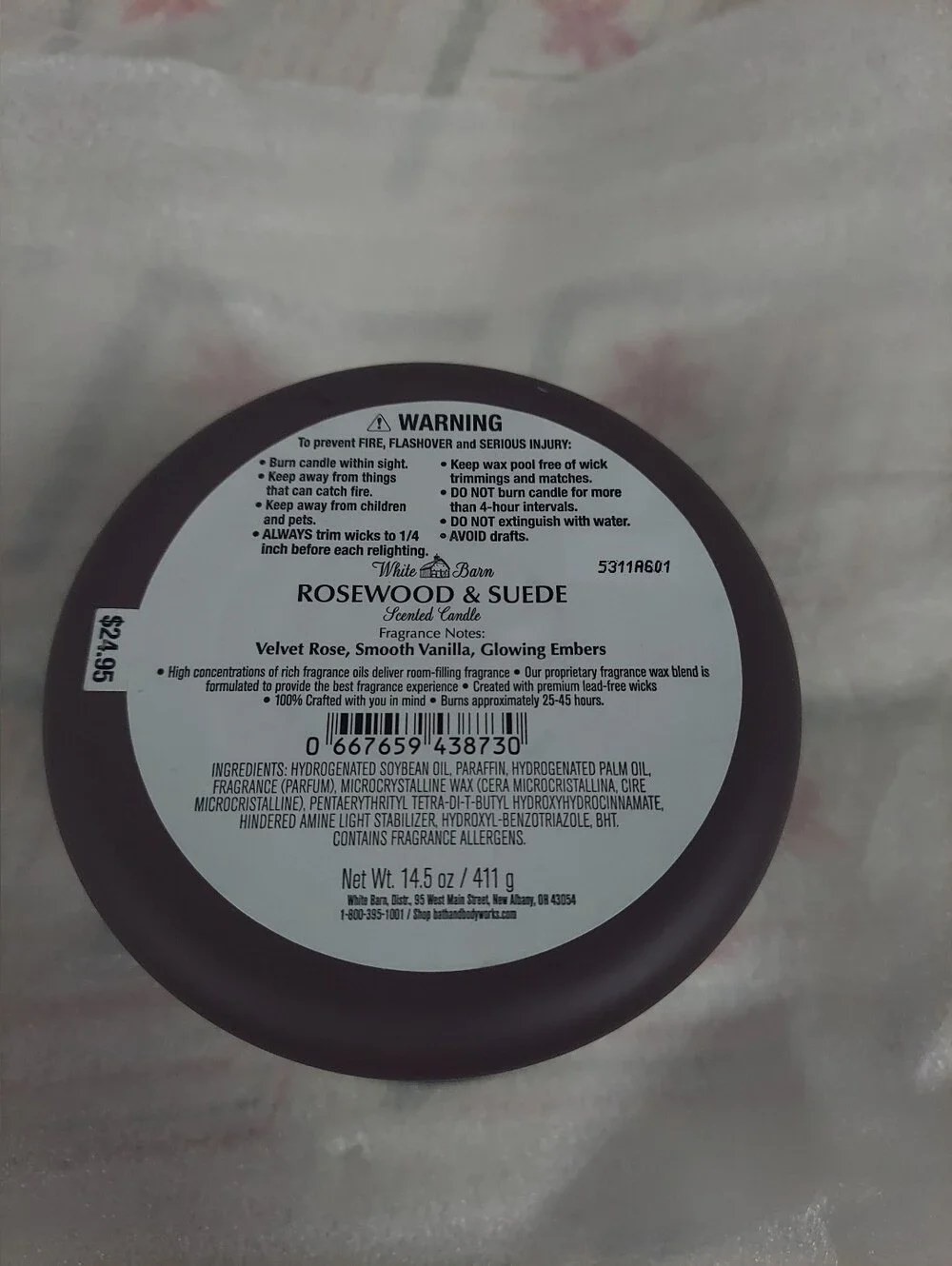 Rosewood & Suede Candle By Bath And Body Works